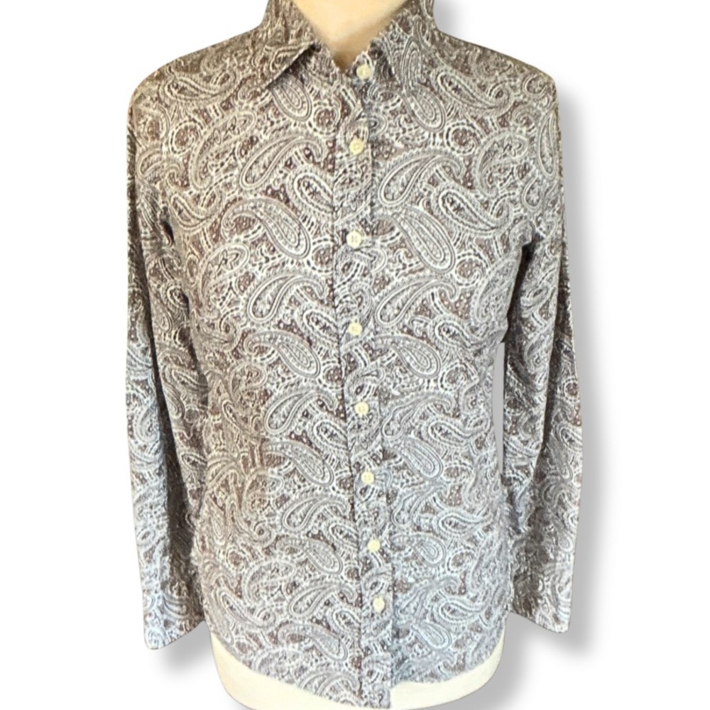 J.Crew Paisley Button Front Shirt XS | 100% Cotton | Classic Casual Top